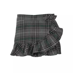 Janie and Jack Plaid Ruffle Mini Skirt 6  cotton